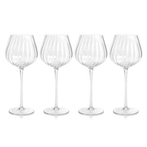 Clear Malden Optic Red Wine Glasses, Set of 4 by Zodax