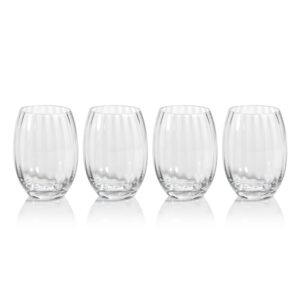 Clear Malden Optic Stemless All-Purpose Glasses, Set of 4 by Zodax