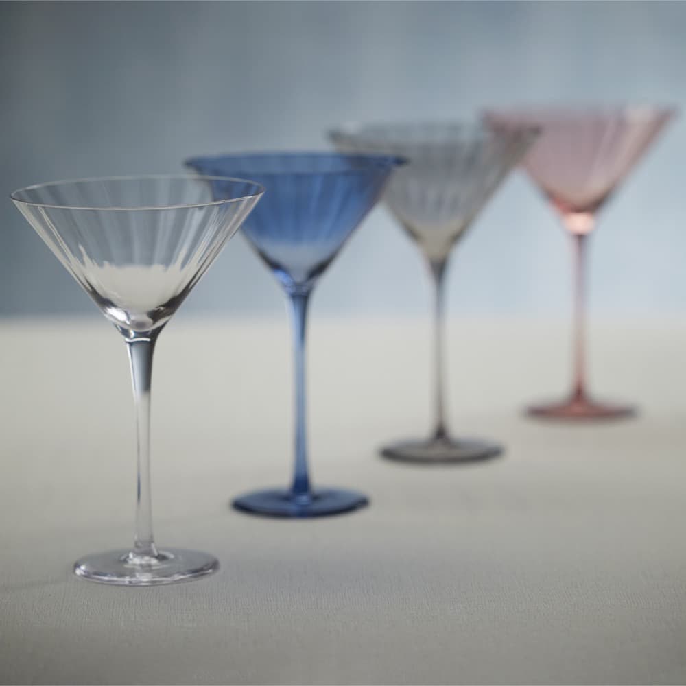 Ribbed Optic Martini Glasses Set of 4