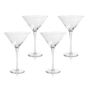 Clear Malden Optic Martini Glasses, Set of 4 by Zodax
