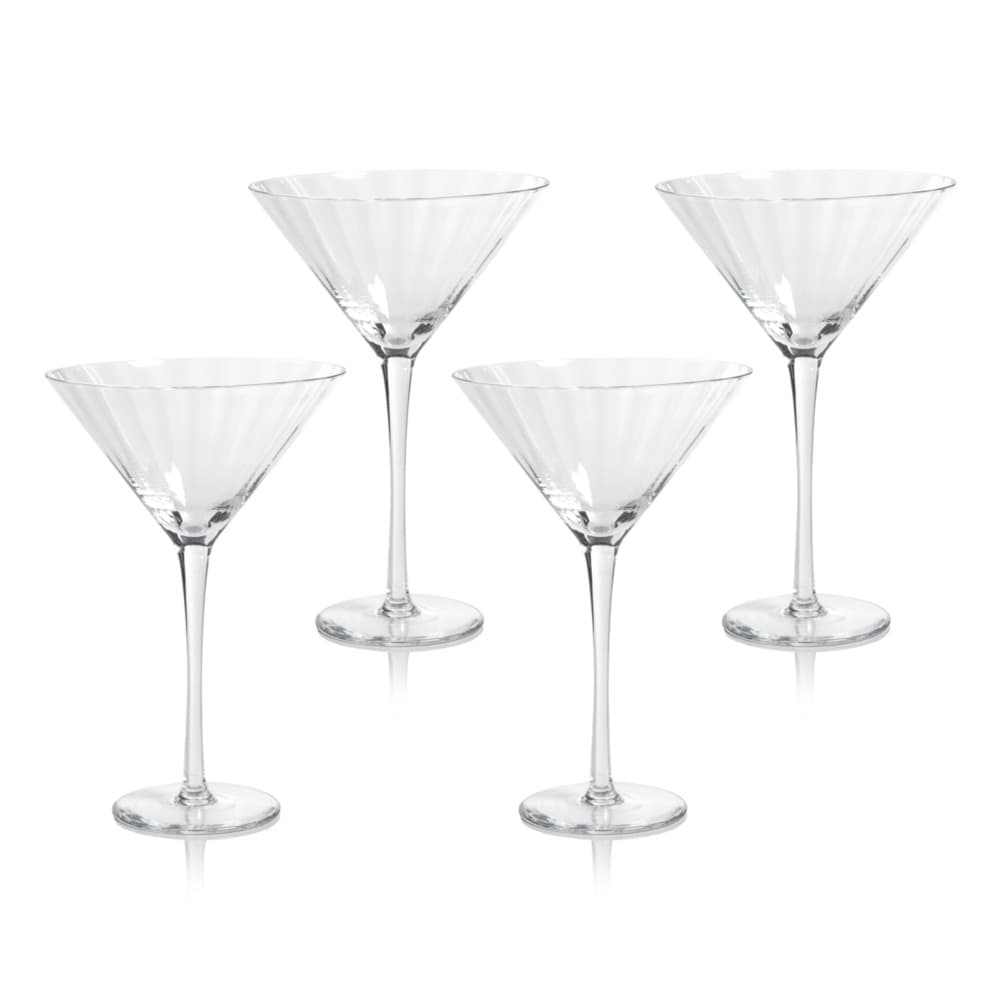 Gold Rim Triangular Martini Glasses, Set of 4
