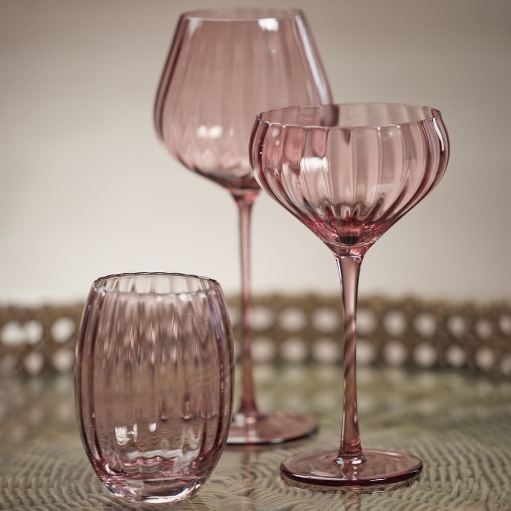 Amethyst Malden Optic Martini Glasses, Set of 4 by Zodax