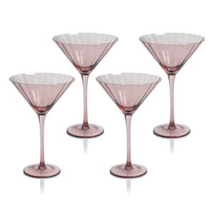 Amethyst Malden Optic Martini Glasses, Set of 4 by Zodax