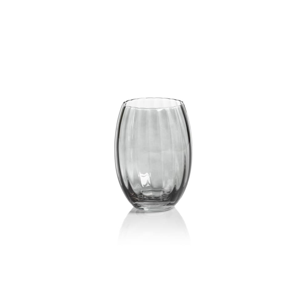 Smoke Malden Optic Stemless AllPurpose Glasses, Set of 4 by Zodax