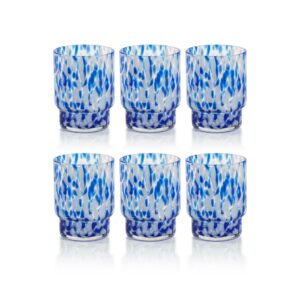 Blue Andria Tortoise Tumbler Glasses, Set of 6 by Zodax