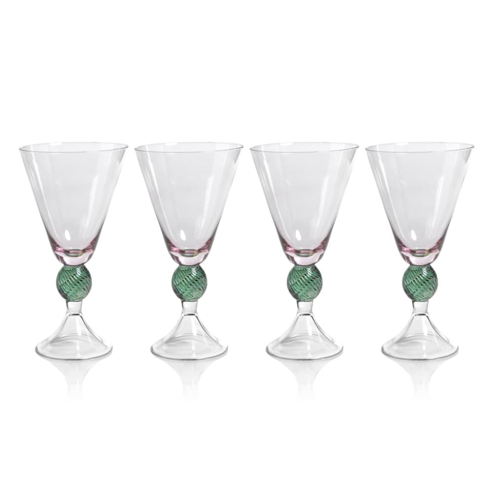Purple Colmar Vintage Stemmed Glasses, Set of 4 by Zodax Seven Colonial
