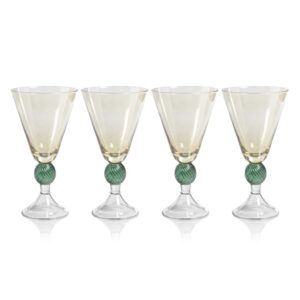 Light Amber Colmar Vintage Stemmed Glasses, Set of 4 by Zodax