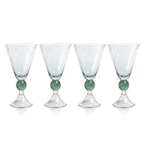 Blue Colmar Vintage Stemmed Glasses, Set of 4 by Zodax
