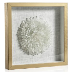 White Firnley Gold Framed Crystal Flower Wall Décor by Zodax