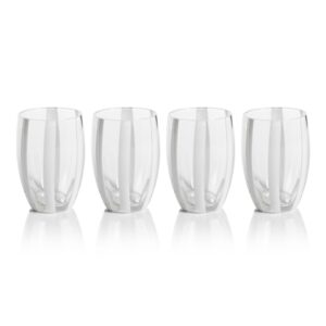 Clear Pesaro Stemless Glasses, Set of 4 by Zodax