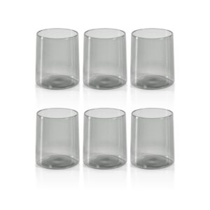 Smoke Lorient Tumbler Glasses,  Set of 6 by Zodax