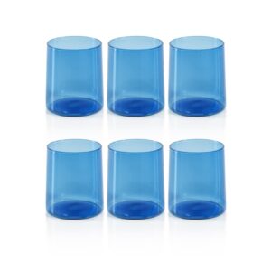 Light Cobalt Blue Lorient Tumbler Glasses,  Set of 6 by Zodax