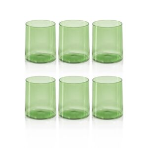 Fern Green Lorient Tumbler Glasses,  Set of 6 by Zodax