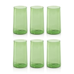Fern Green Lorient Highball Glasses, Set of 6 by Zodax