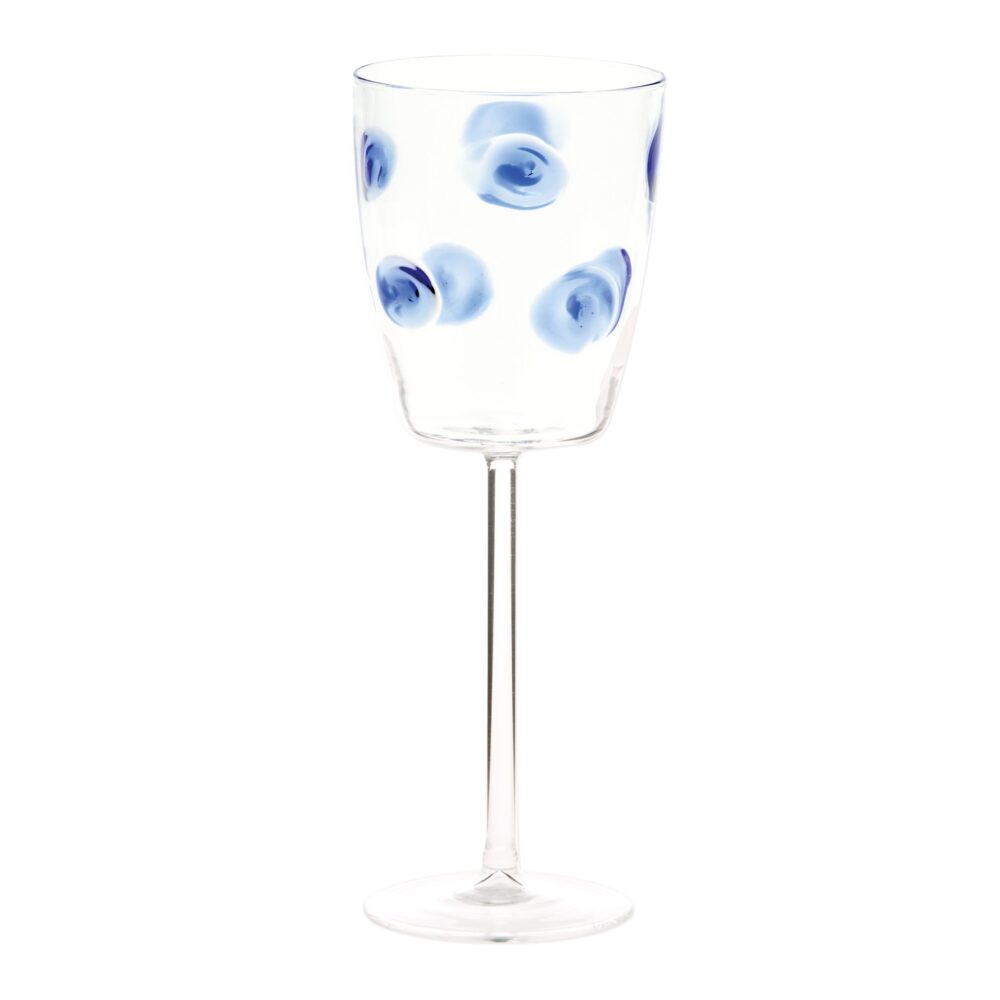 Drop Blue Wine Glass by VIETRI
