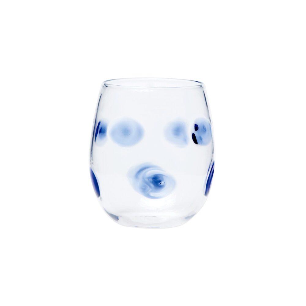 Drop Blue Stemless Wine Glass by VIETRI
