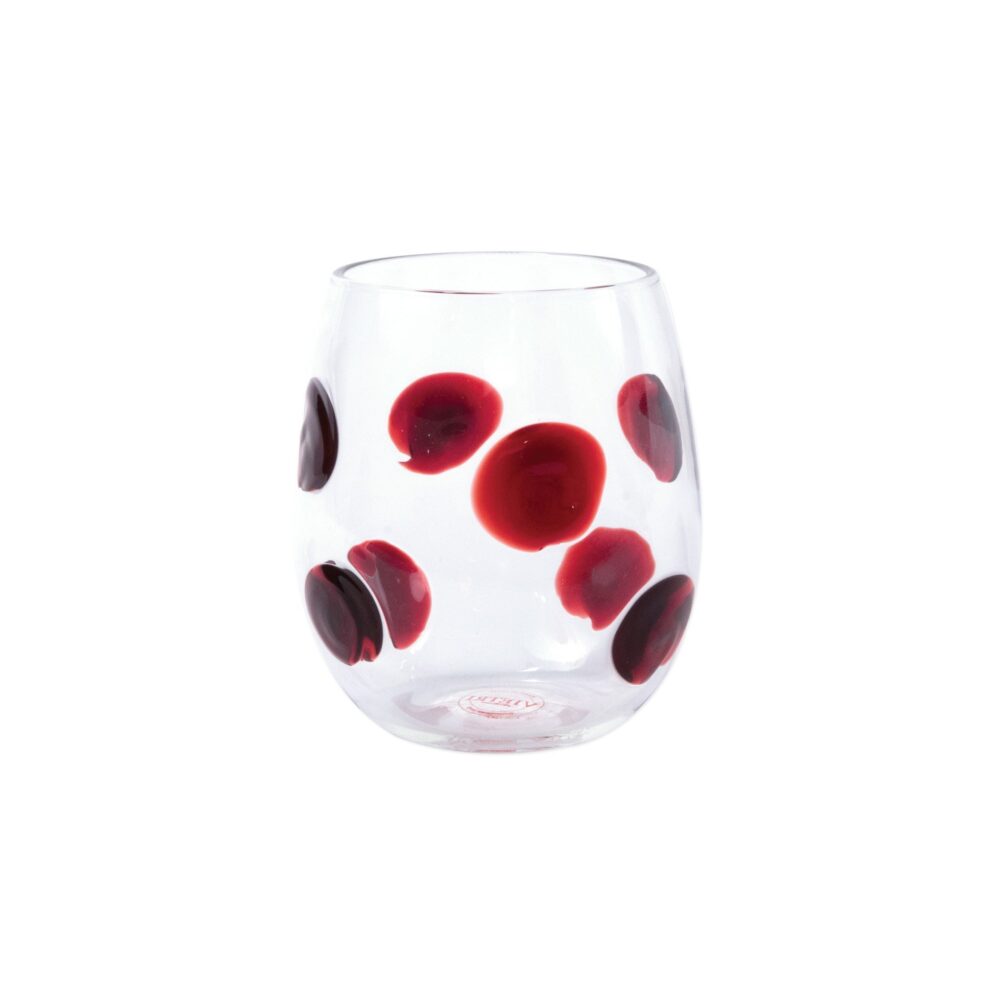 Drop Red Stemless Wine Glass by VIETRI