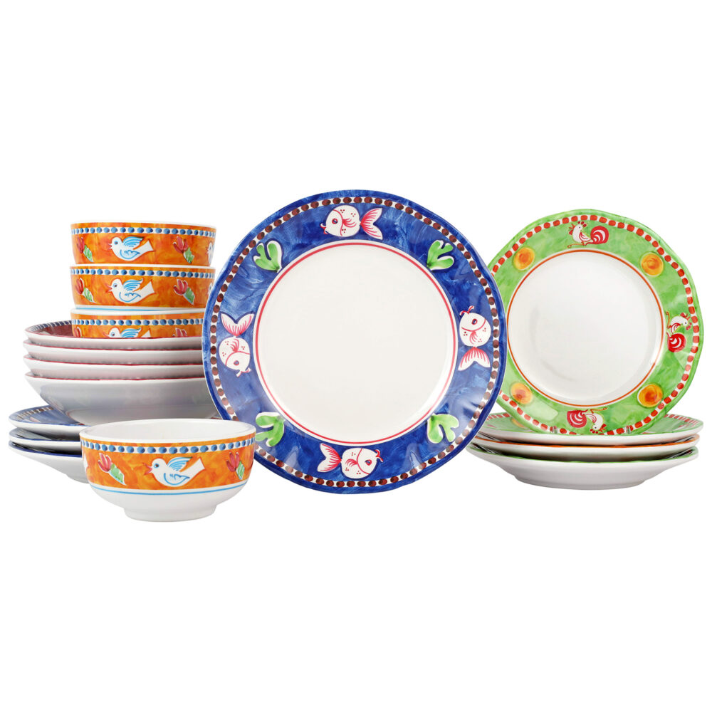 Melamine Campagna Assorted Sixteen-Piece Place Setting by VIETRI