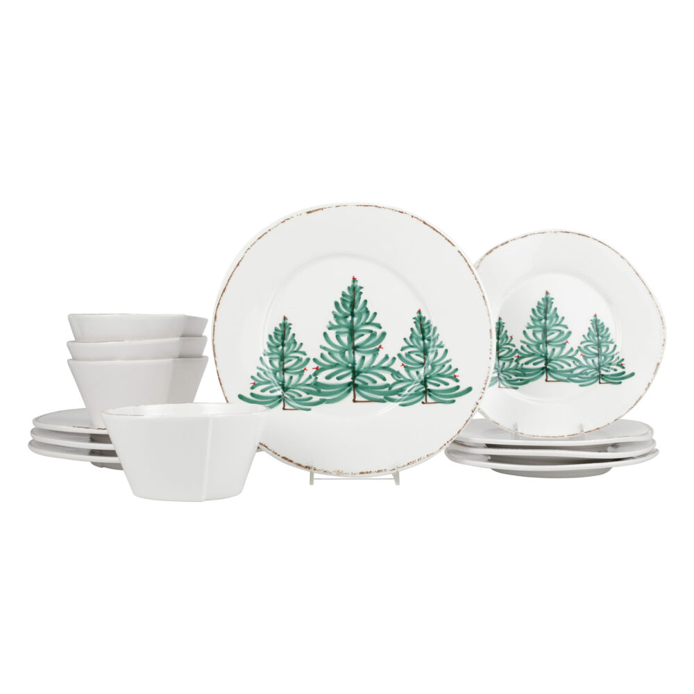 Melamine Lastra Holiday Twelve-Piece Place Setting by VIETRI