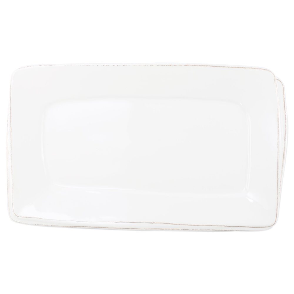 Melamine Lastra White Rectangular Platter by VIETRI