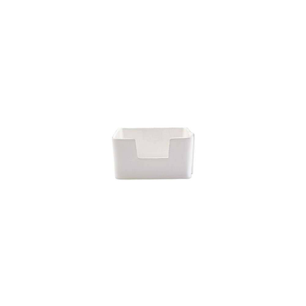 Melamine Lastra White Cocktail Napkin Holder by VIETRI