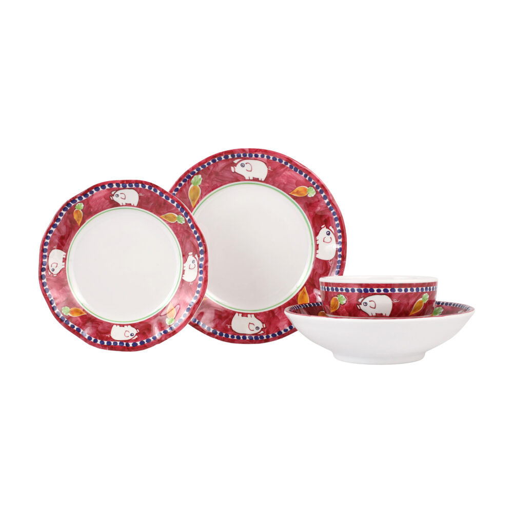 Melamine Campagna Porco Four-Piece Place Setting by VIETRI