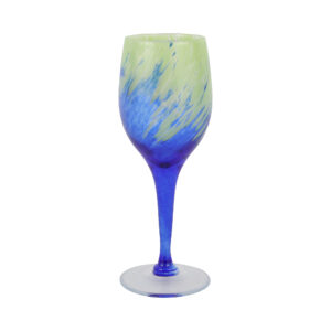 Nuvola Green and Blue Wine Glass by VIETRI
