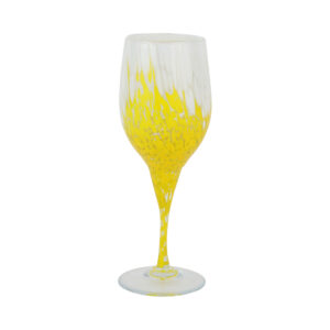 Nuvola White and Yellow Wine Glass by VIETRI