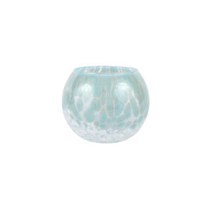 Nuvola Light Blue and White Round Bud Vase by VIETRI