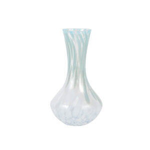 Nuvola Light Blue and White Small Fluted Vase by VIETRI