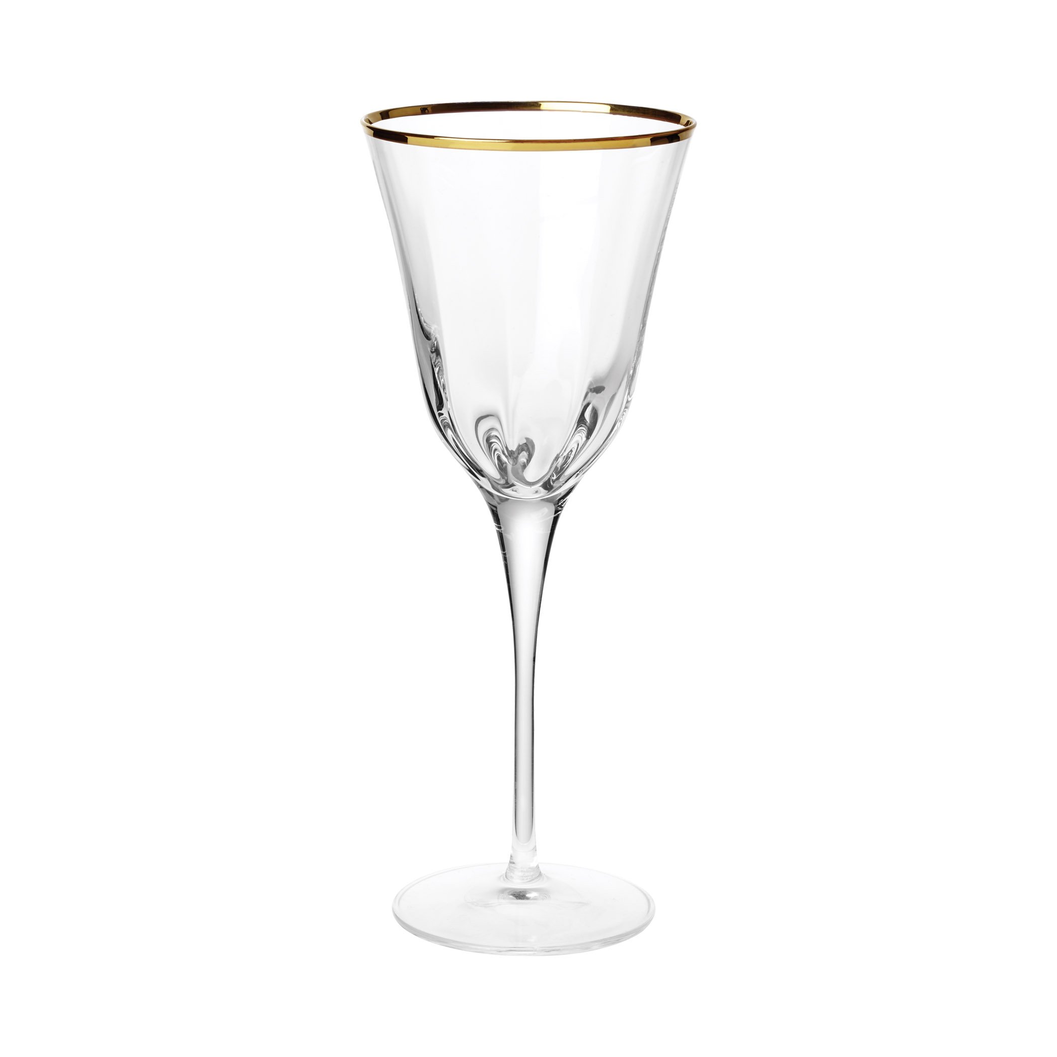 Optical Gold Wine Glass by VIETRI Seven Colonial