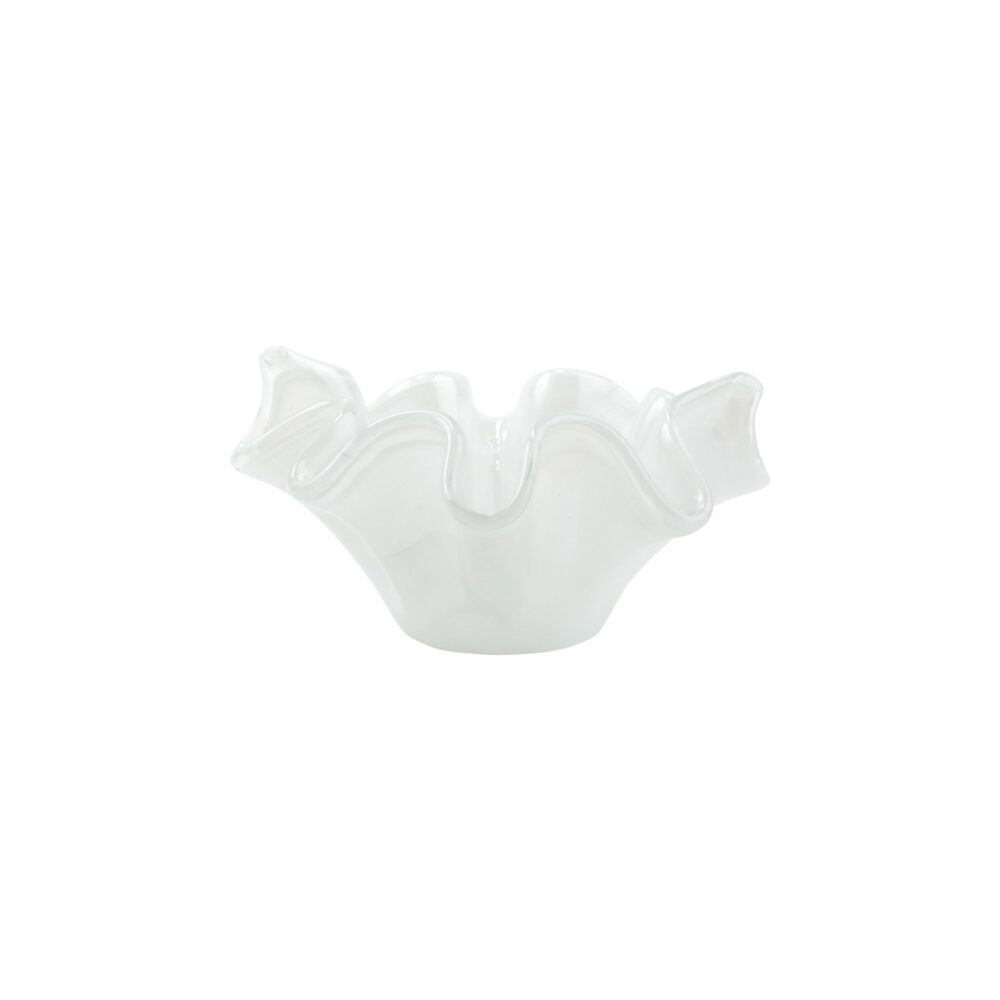 Onda Glass White Small Bowl by VIETRI