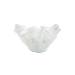 Onda Glass White Medium Bowl by VIETRI