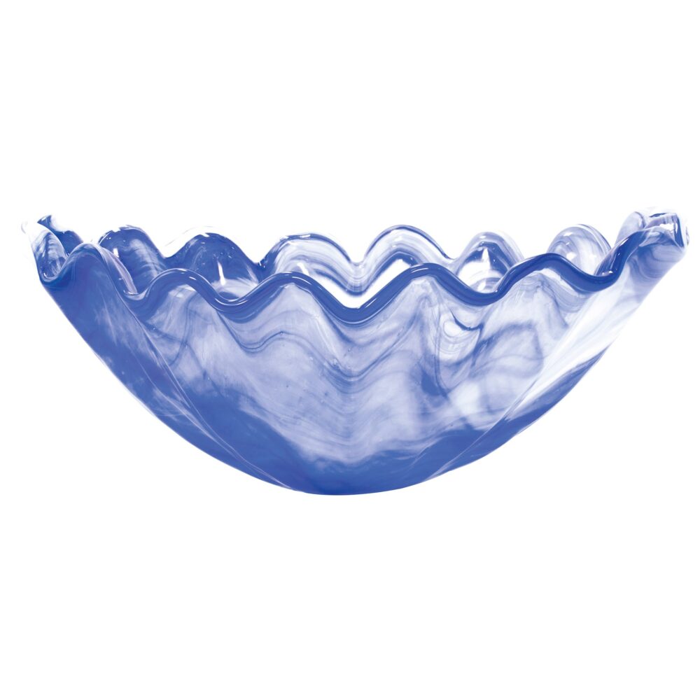 Onda Glass Cobalt Centerpiece by VIETRI