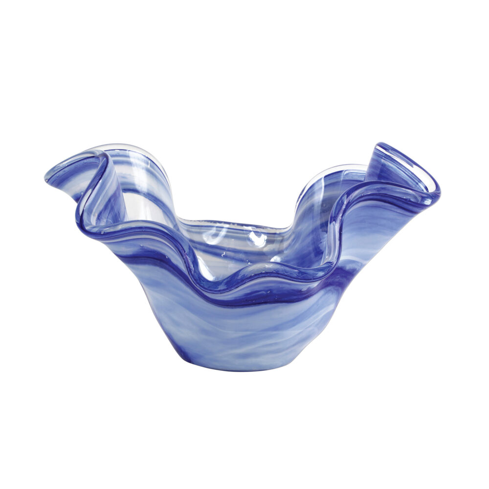 Onda Glass Cobalt Medium Bowl by VIETRI