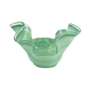 Onda Glass Green Medium Bowl by VIETRI
