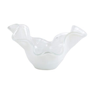 Onda Glass White Medium Bowl by VIETRI