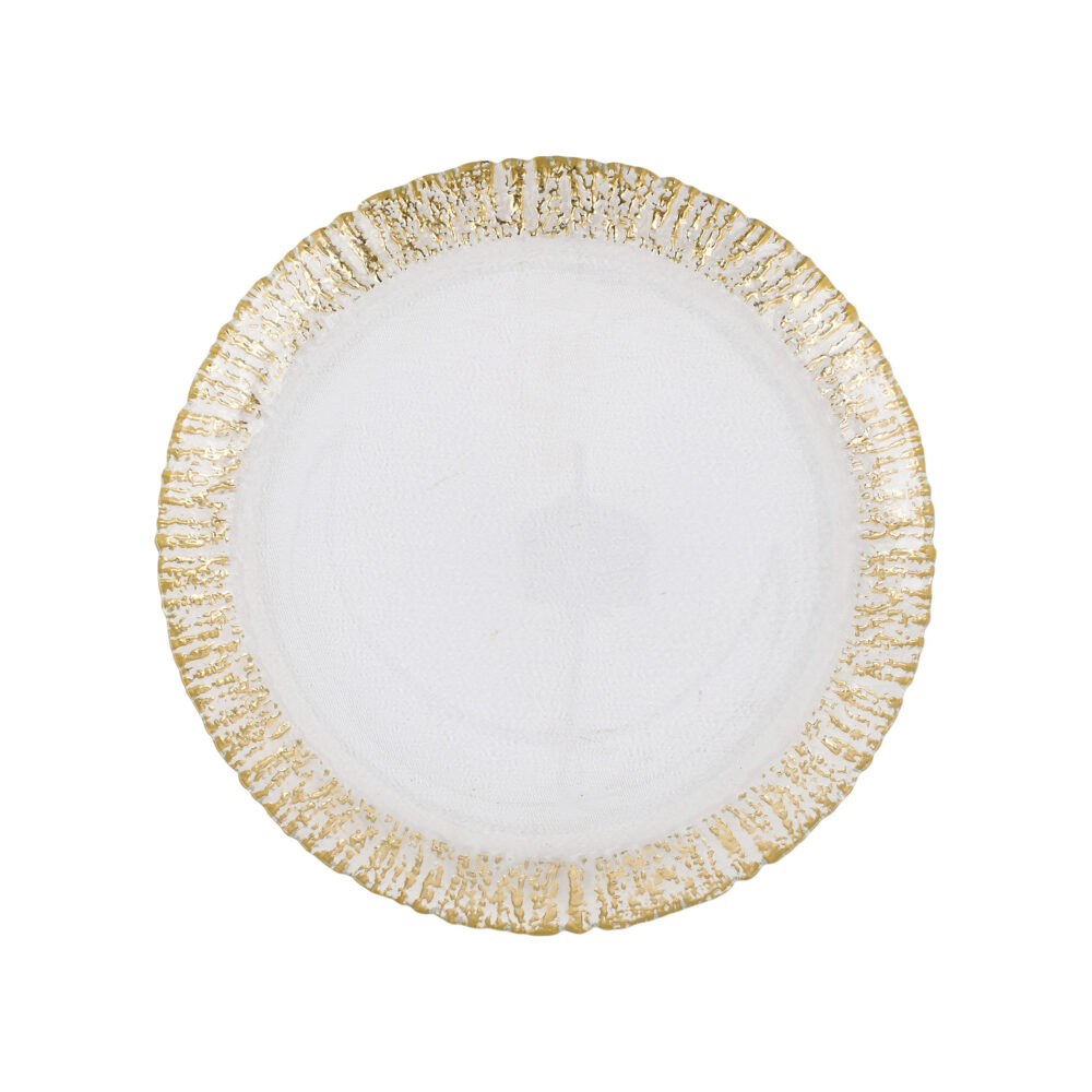Rufolo Glass Gold Dinner Plate   by VIETRI