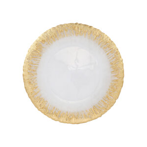Rufolo Glass Gold Brushstoke Dinner Plate by VIETRI