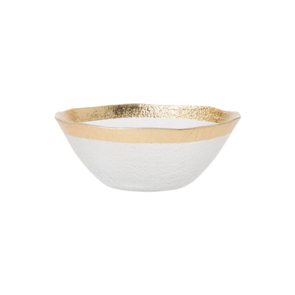 Rufolo Glass Gold Organic Small Bowl by VIETRI