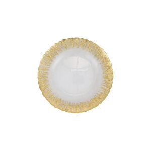 Rufolo Glass Gold Brushstroke Canape Plate by VIETRI