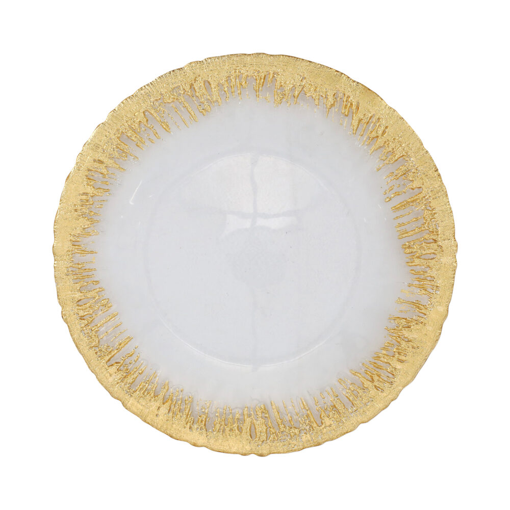 Rufolo Glass Gold Brushstroke Service Plate/Charger by VIETRI