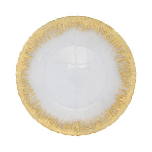 Rufolo Glass Gold Brushstroke Service Plate/Charger by VIETRI