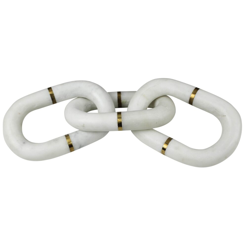 White Marble Chain with Three Links by HomArt