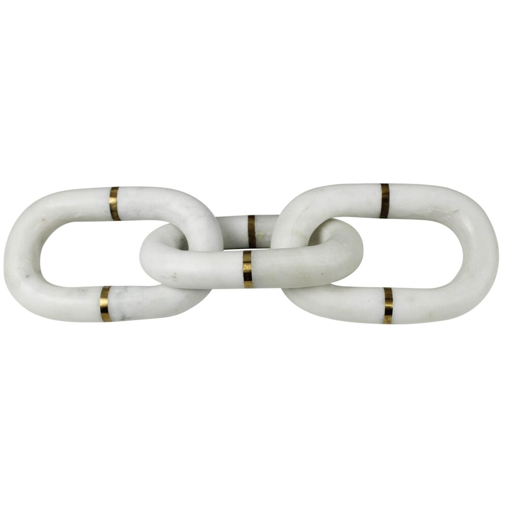 White Marble Chain with Three Links by HomArt - Image 2