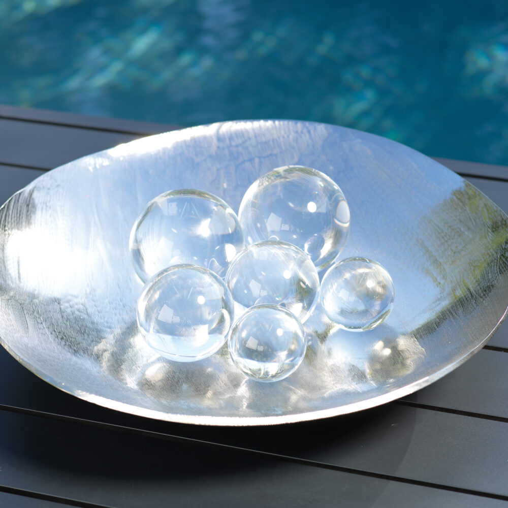 Jacy 3.5"d Crystal Glass Balls Set of 2 by Zodax - Image 2