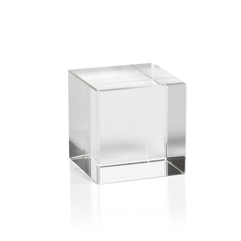 Jacy 2.75"d Crystal Glass Straight Cube Set of 2 by Zodax
