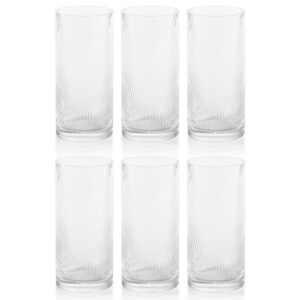 Chadwell Rippled Highball Glasses Set of 6 by Zodax