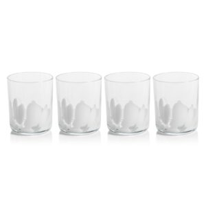 Pacos White Spot Tumbler Glasses Set of 4 by Zodax