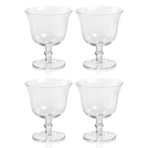 Kenley Clear Optic Cocktail / Desert Glasses Set of 4 by Zodax